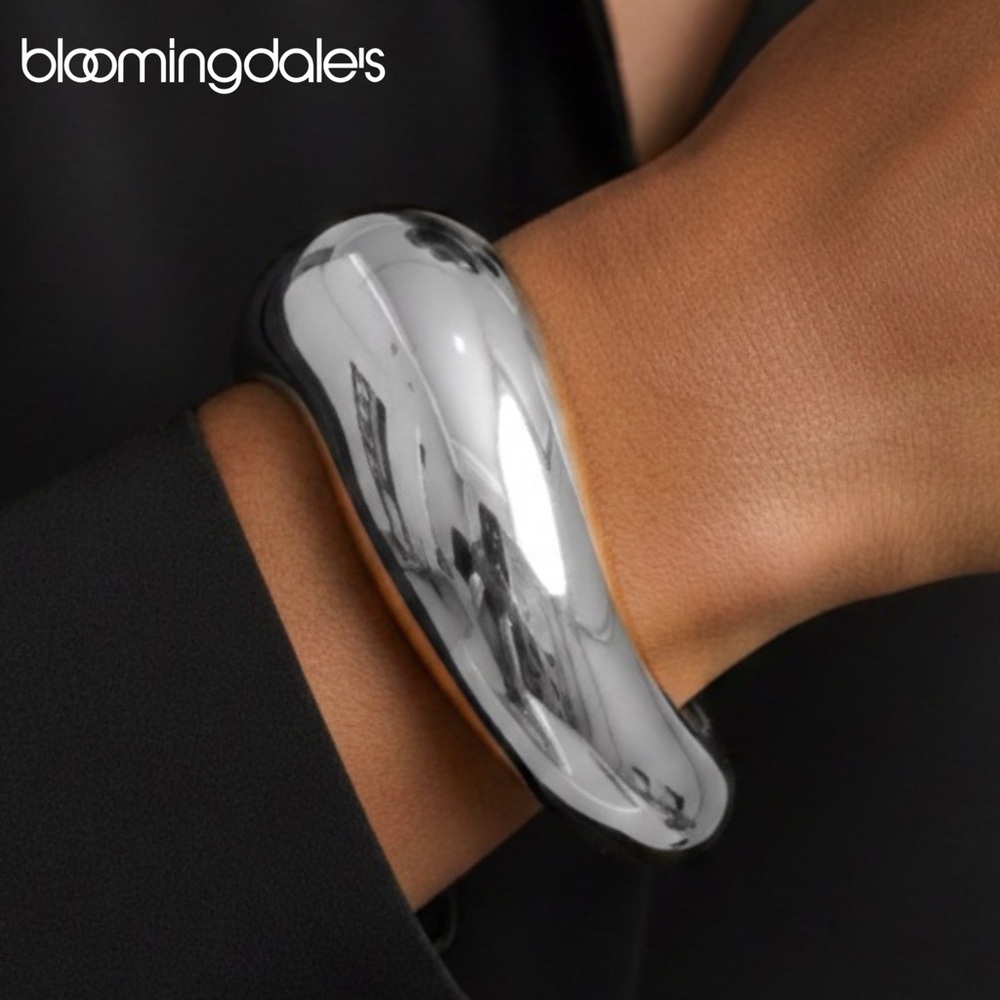 NEW Silver Chunky Stackable Hinged Bangle Bracelet
